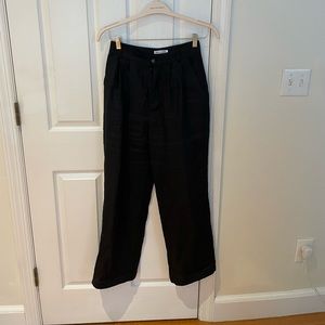 Black linen reformation Mason pants